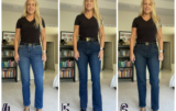 6 different jeans styles on hourglass body shape!